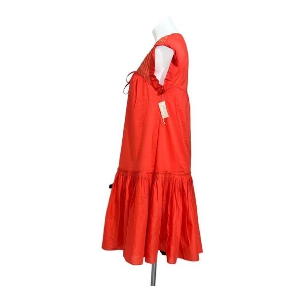 Maje Babe Short Sleeve Orange Flowy Mini Dress New Size Small - Picture 2 of 12